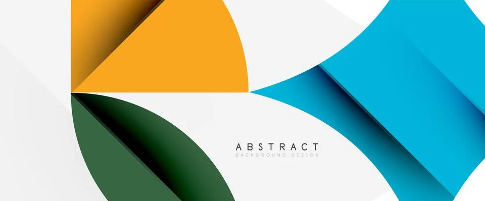 Minimal geometric elements on white. Petals, round triangles, star 스톡 일러스트