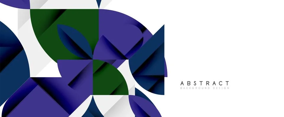 Minimal geometric elements on white. Petals, round triangles, star Stock Illustration