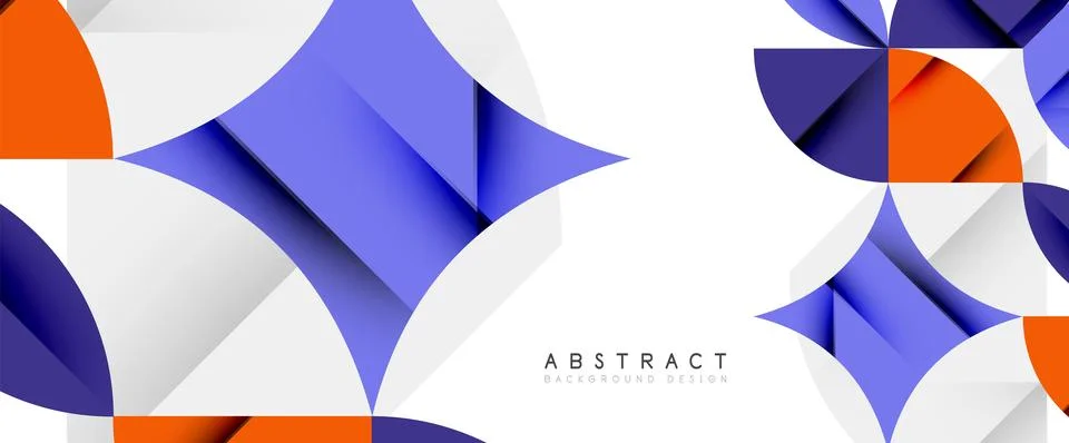 Minimal geometric elements on white. Petals, round triangles, star Stock Illustration