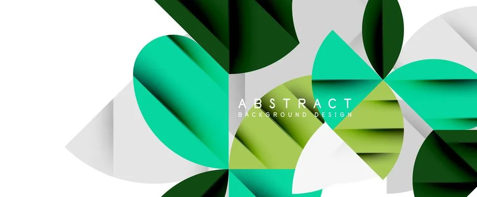 Minimal geometric elements on white. Petals, round triangles, star Illustrazione stock