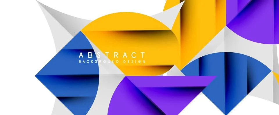 Minimal geometric elements on white. Petals, round triangles, star Illustrazione stock