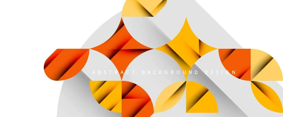 Minimal geometric elements on white. Petals, round triangles, star Stock Illustration