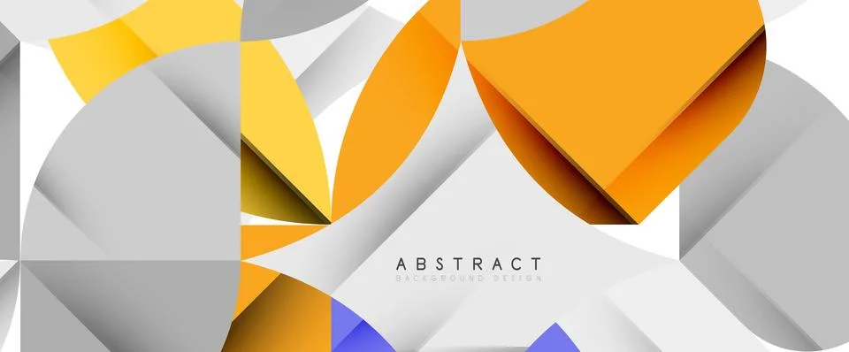 Minimal geometric elements on white. Petals, round triangles, star Illustrazione stock