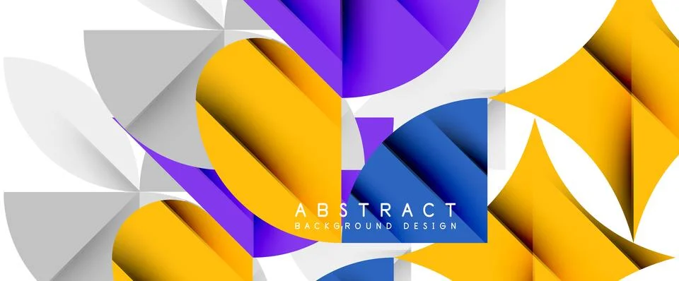 Minimal geometric elements on white. Petals, round triangles, star Illustrazione stock
