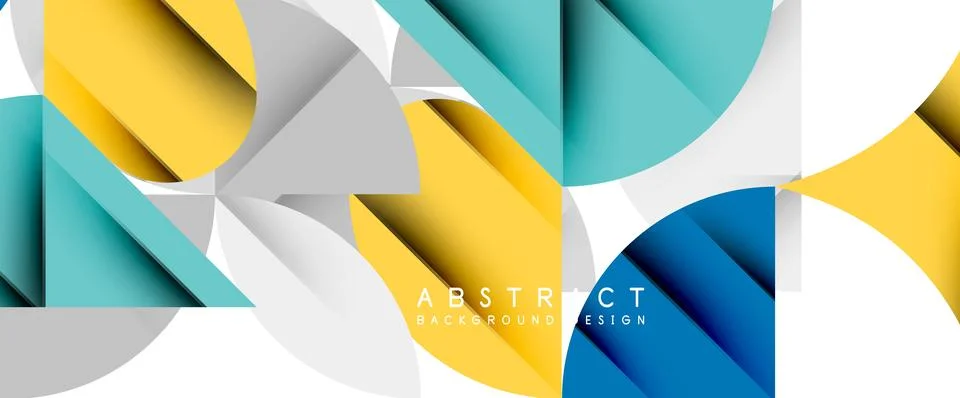 Minimal geometric elements on white. Petals, round triangles, star Stock Illustration