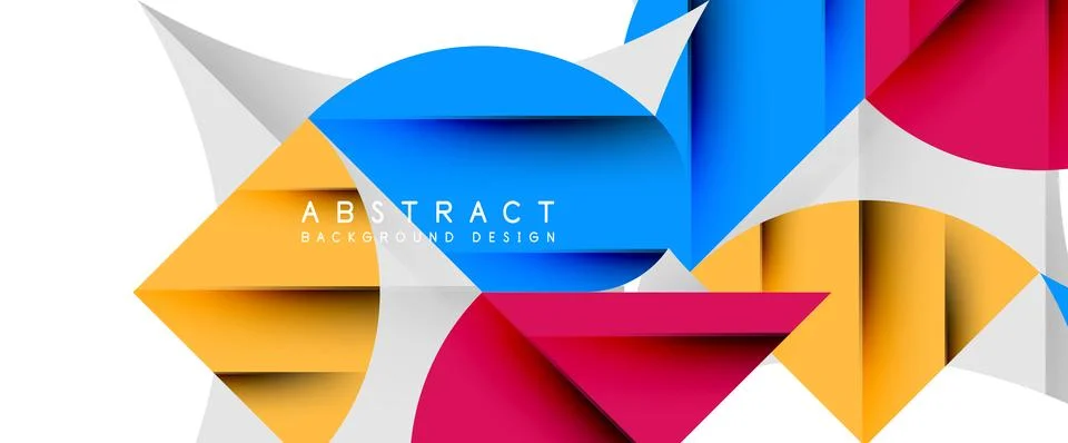 Minimal geometric elements on white. Petals, round triangles, star Illustrazione stock