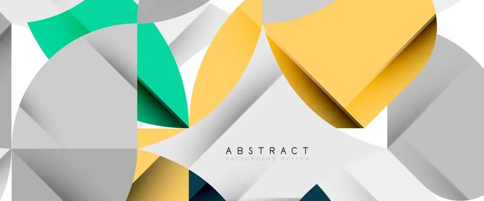 Minimal geometric elements on white. Petals, round triangles, star Illustrazione stock