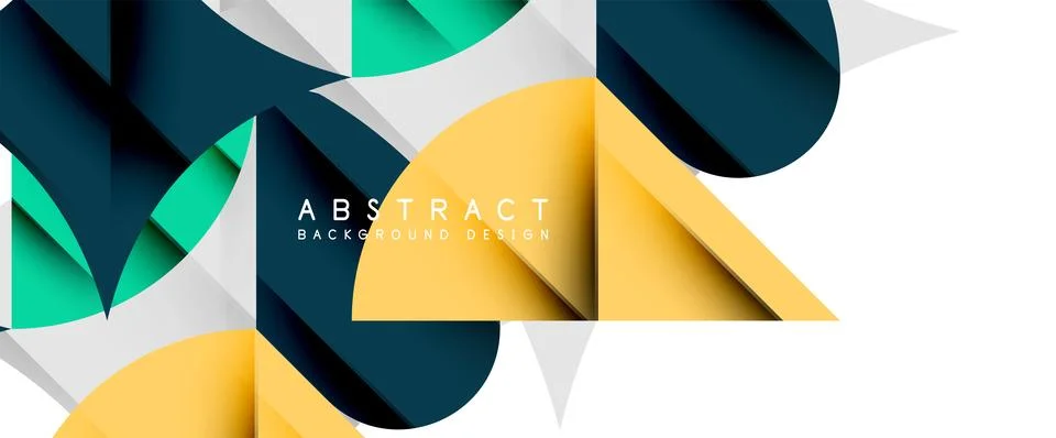 Minimal geometric elements on white. Petals, round triangles, star Stock Illustration