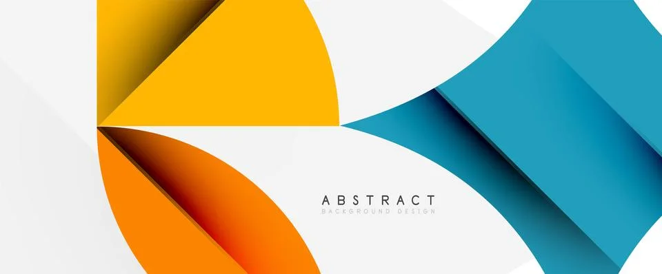 Minimal geometric elements on white. Petals, round triangles, star Stock Illustration