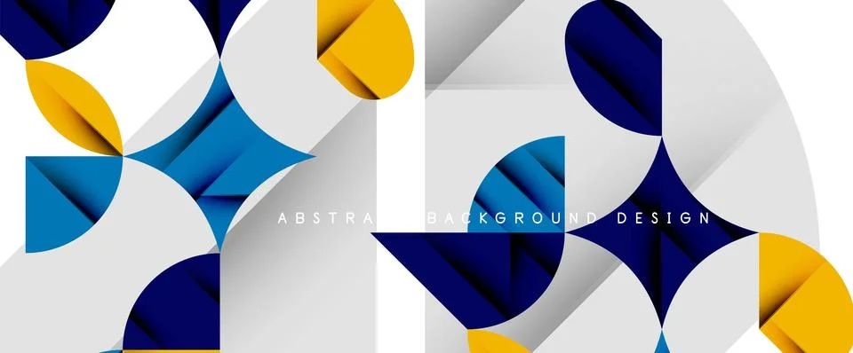 Minimal geometric elements on white. Petals, round triangles, star 스톡 일러스트