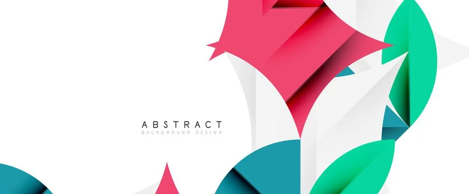 Minimal geometric elements on white. Petals, round triangles, star 스톡 일러스트