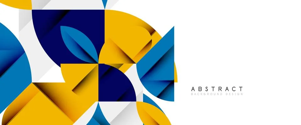 Minimal geometric elements on white. Petals, round triangles, star Stock Illustration