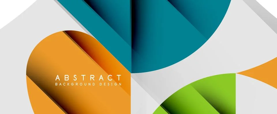 Minimal geometric elements on white. Petals, round triangles, star Stock Illustration