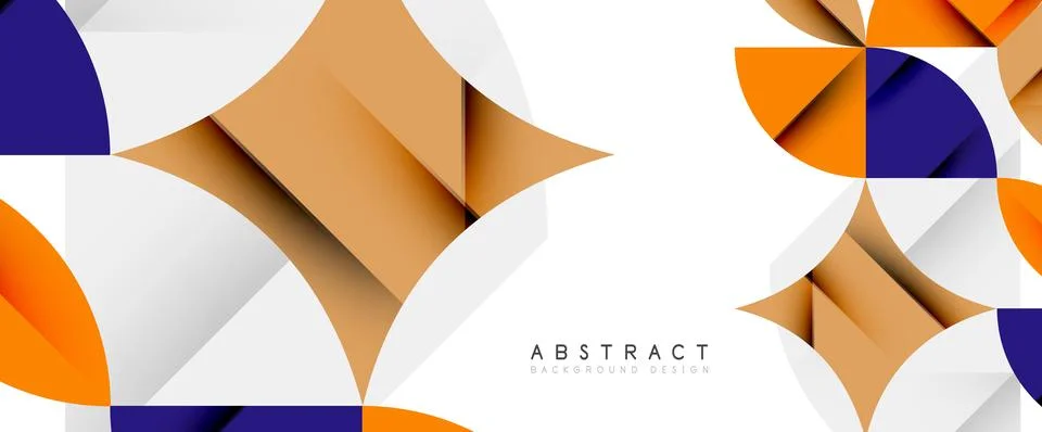 Minimal geometric elements on white. Petals, round triangles, star Stock Illustration