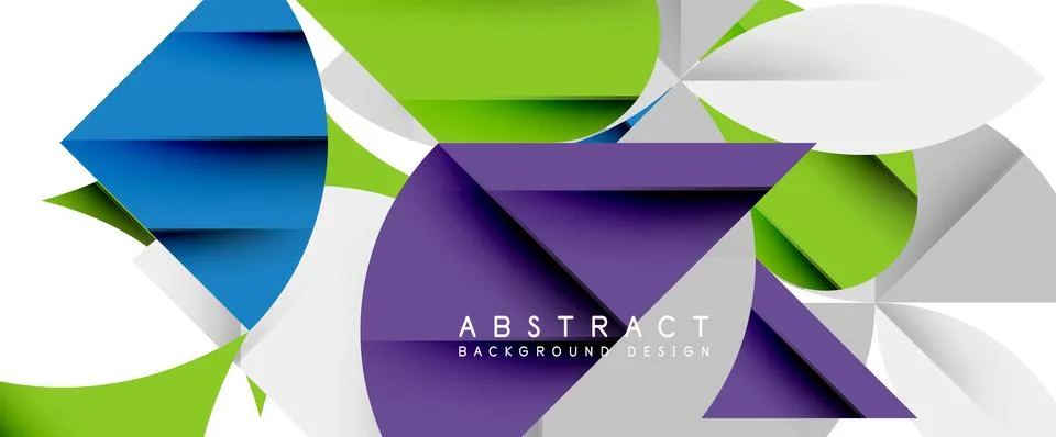Minimal geometric elements on white. Petals, round triangles, star Stock Illustration