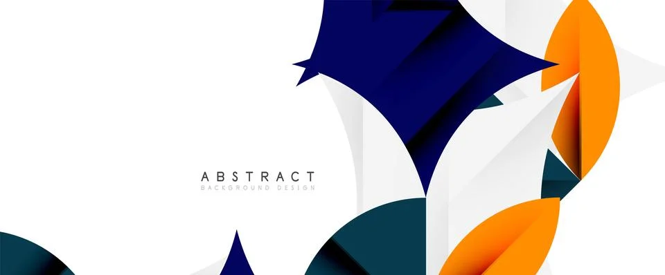 Minimal geometric elements on white. Petals, round triangles, star 스톡 일러스트