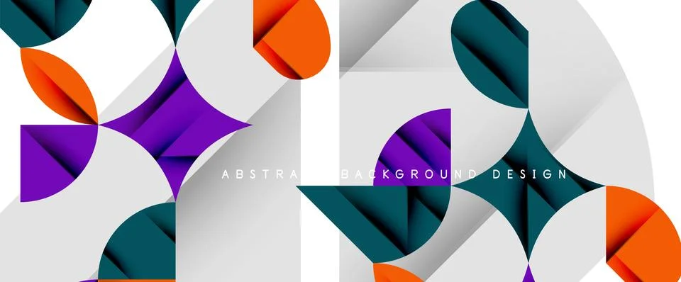 Minimal geometric elements on white. Petals, round triangles, star 스톡 일러스트