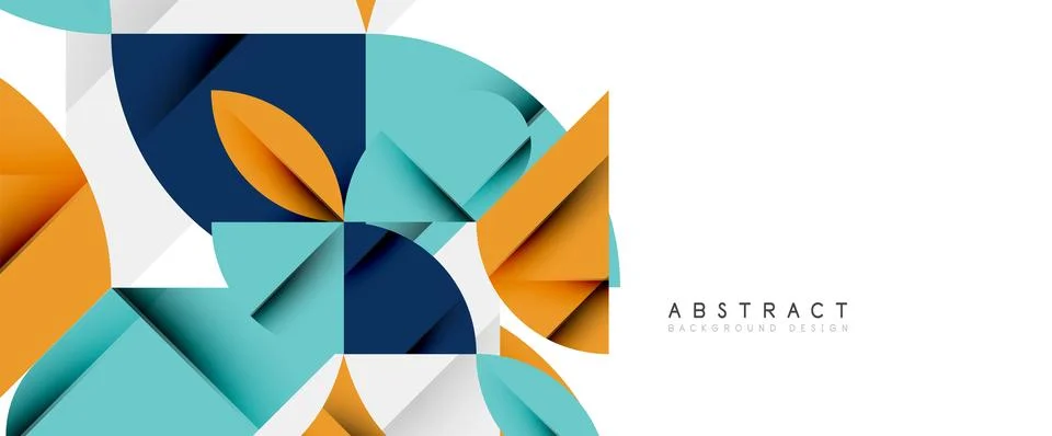 Minimal geometric elements on white. Petals, round triangles, star Illustrazione stock