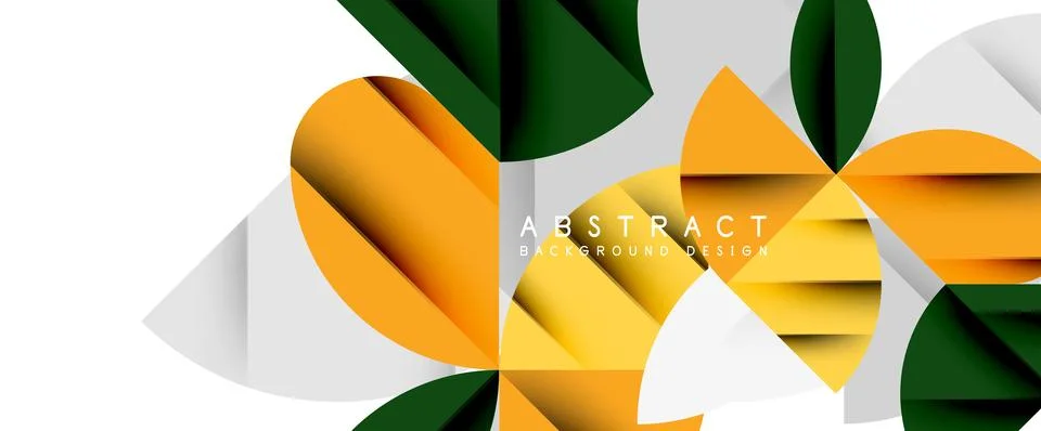 Minimal geometric elements on white. Petals, round triangles, star Illustrazione stock