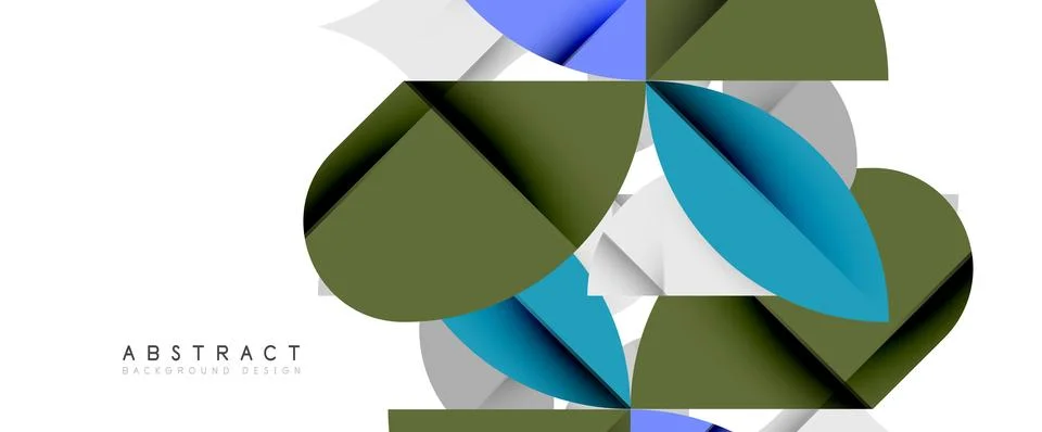 Minimal geometric elements on white. Petals, round triangles, star Illustrazione stock