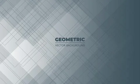 Minimal geometric gray background with grey square lines and shapes. Modern Illustrazione stock