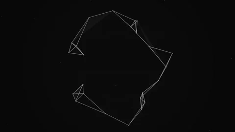Minimal geometric line art animation abstract background loop Stock Footage 346002919