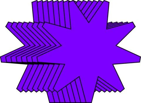 Minimal geometric linear star shape on white background Stock Illustration