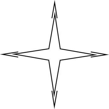 Minimal geometric linear star shape on white background Stock Illustration