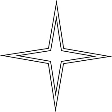 Minimal geometric linear star shape on white background Stock Illustration