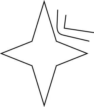 Minimal geometric linear star shape on white background Stock Illustration