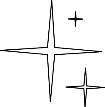 Minimal geometric linear star shape on white background Stock Illustration