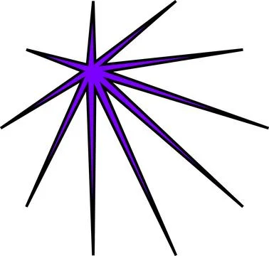 Minimal geometric linear star shape on white background Stock Illustration