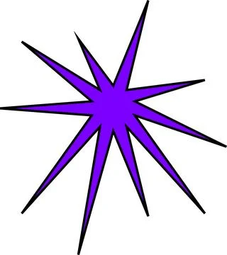 Minimal geometric linear star shape on white background Stock Illustration