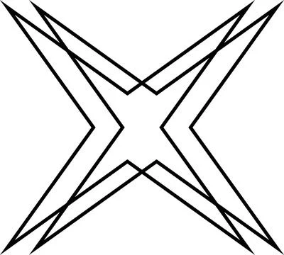 Minimal geometric linear star shape on white background Stock Illustration