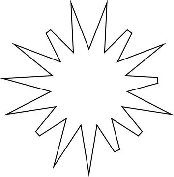 Minimal geometric linear stars shape on white background Stock Illustration