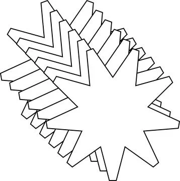 Minimal geometric linear stars shape on white background Stock Illustration
