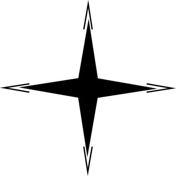 Minimal geometric linear stars shape on white background Stock Illustration
