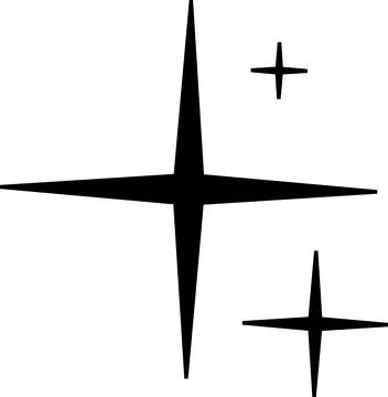 Minimal geometric linear stars shape on white background Stock Illustration