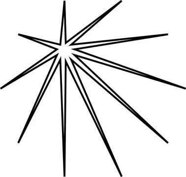 Minimal geometric linear stars shape on white background Stock Illustration