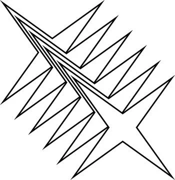 Minimal geometric linear stars shape on white background Stock Illustration