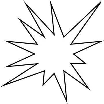 Minimal geometric linear stars shape on white background Stock Illustration