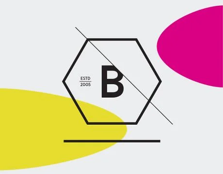 Minimal Geometric Lined Template for Hipster Identity in Vector Stock Illustration