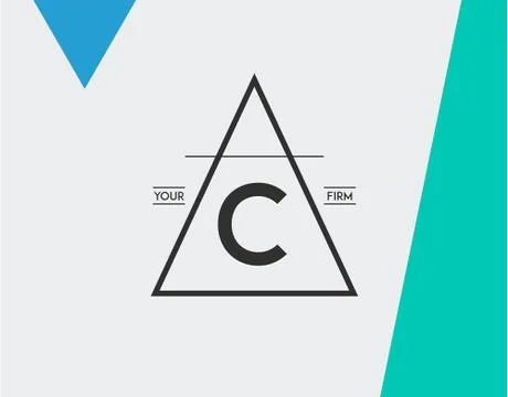 Minimal Geometric Lined Template for Hipster Identity in Vector Stock Illustration