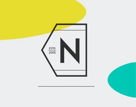 Minimal Geometric Lined Template for Hipster Identity in Vector Stock Illustration