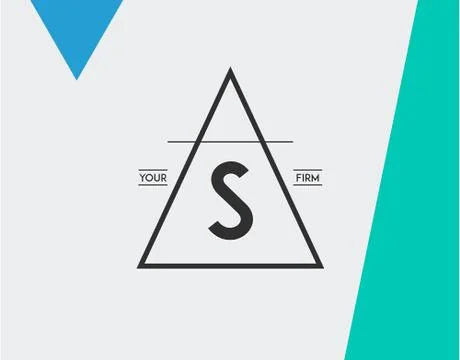 Minimal Geometric Lined Template for Hipster Identity in Vector Stock Illustration
