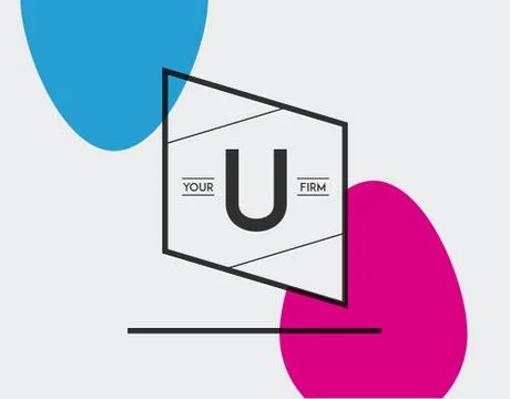 Minimal Geometric Lined Template for Hipster Identity in Vector Stock Illustration