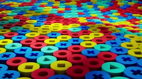 Minimal Geometric Motion – 3D Animated Surface Stock Footage 312034437