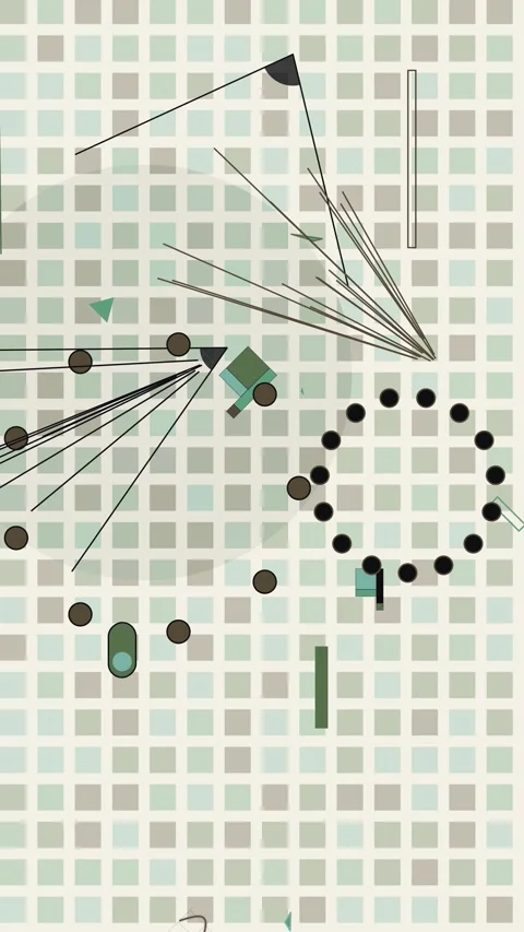Minimal Geometric Motion System Forming Animated Abstract Background Stock Footage 333109908