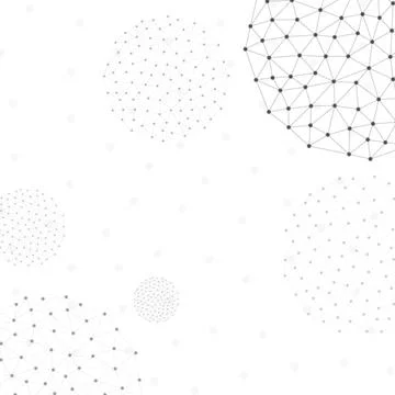 Minimal Geometric Network Background with Connected Dots and Spheres Stock Illustration