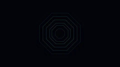 Minimal geometric pattern animation: abstract glowing neon lines on black b.. Stock Footage 343631336